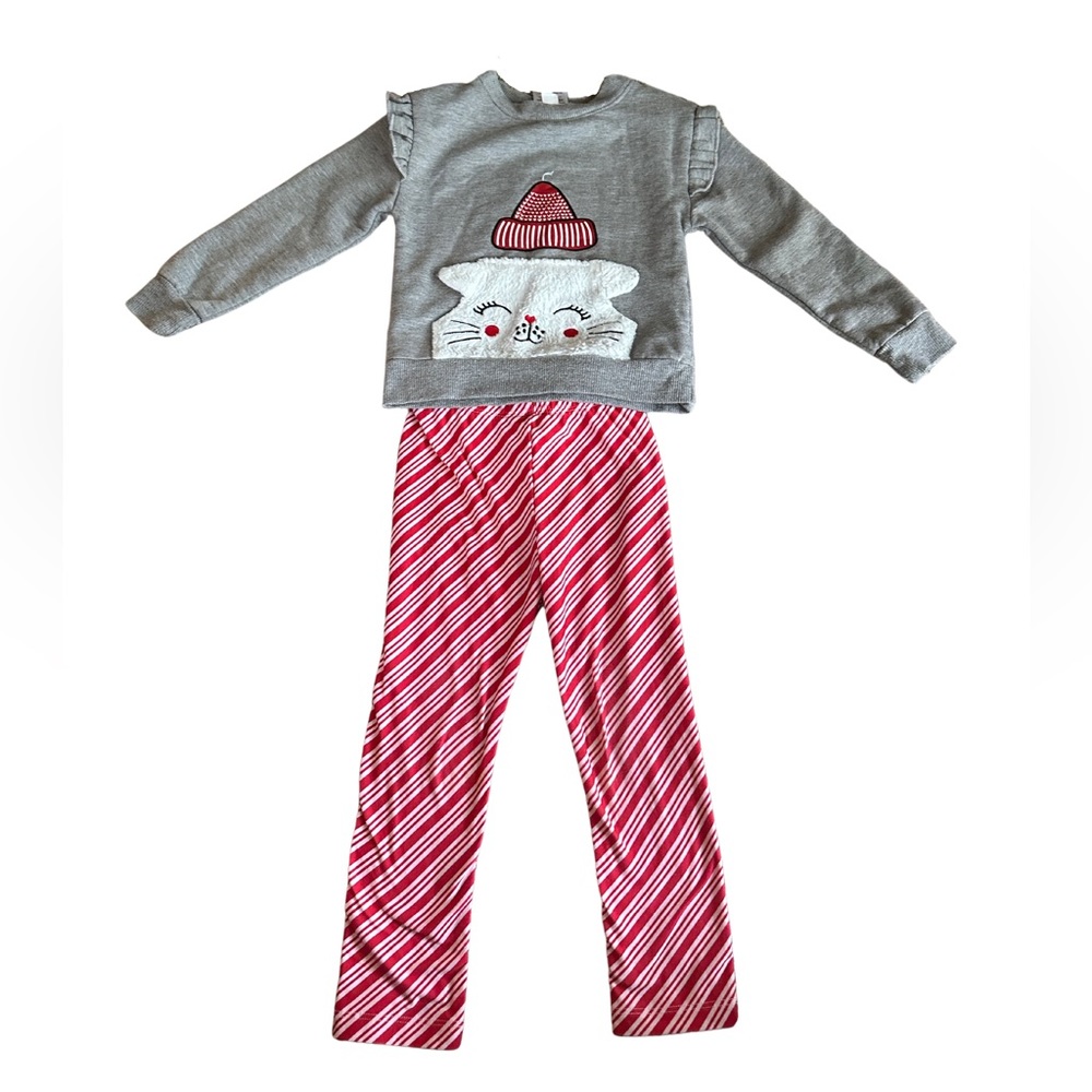 Toddler Girls Forever Me Christmas CAT Kitten Sweatshirt and Leggings